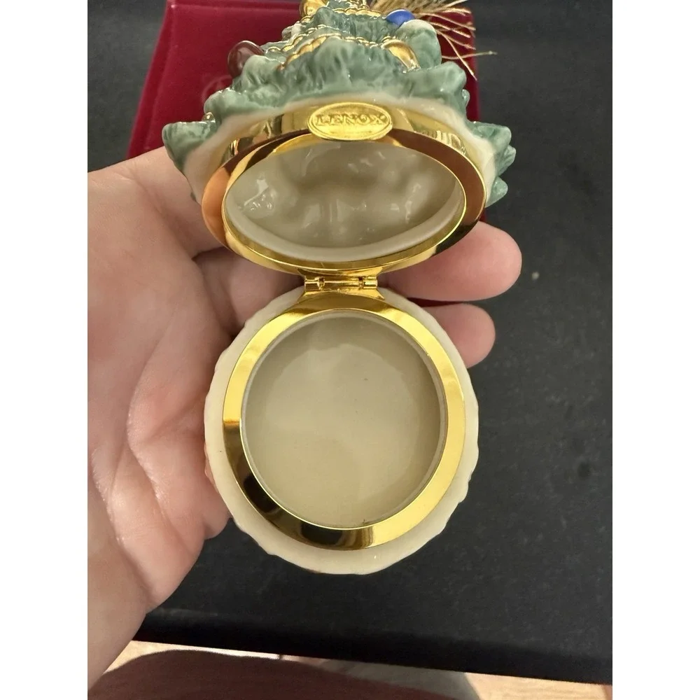 Vintage Lenox China Treasure Collection Trinket Christmas Tree Box Ornament